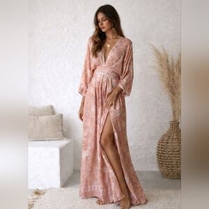 Juliana's Ailani Dolman Sleeve Tie Back Maxi Dress - Small